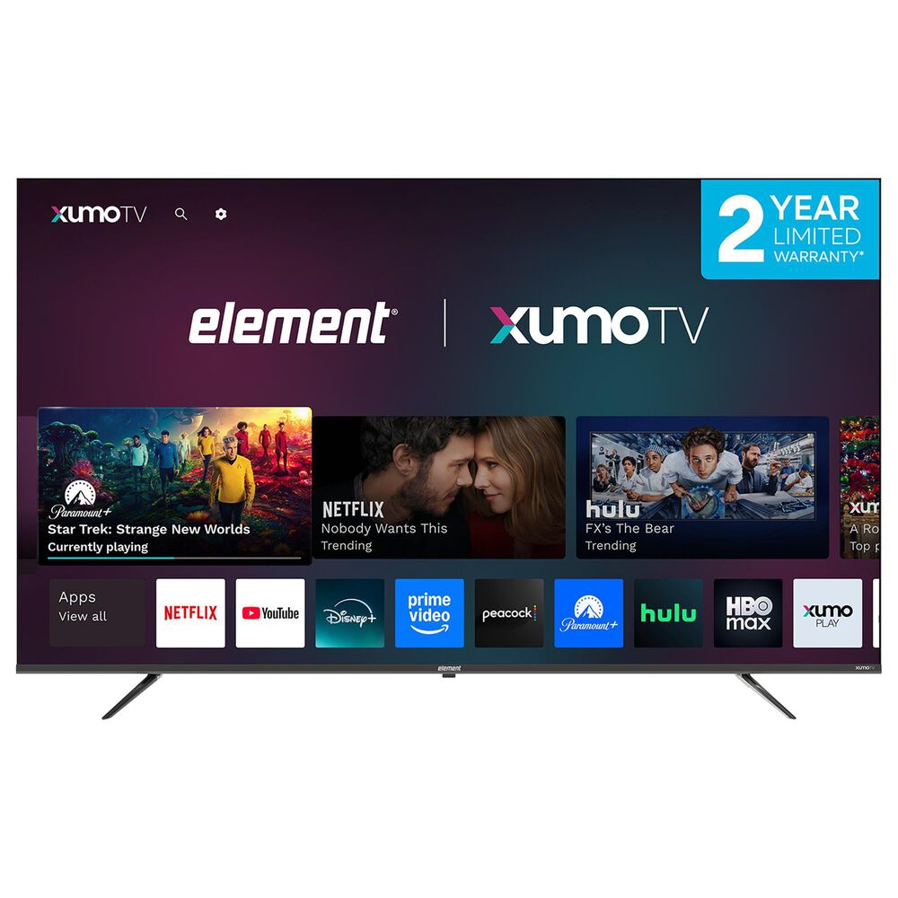 Element 75" Class Revolution Series 4K UHD HDR Frameless - Smart Xumo TV with 2.0 Soundbar in Black, , large