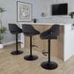 LumiSource Fabrico Swivel Adjustable Bar Stool with Charcoal Fabric Upholstery and Rounded T Footrest in Black (Set of 2), , large