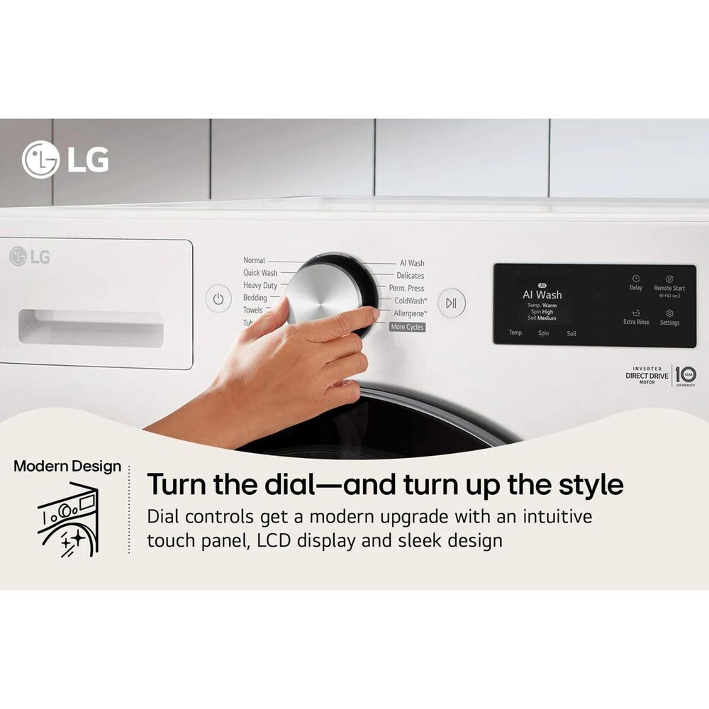LG 5 Cu. Ft Mega Capacity Smart Front Load Washer in Alpine White, , large