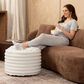 Jaxx Paran Round Ottoman in Mondo White, , large