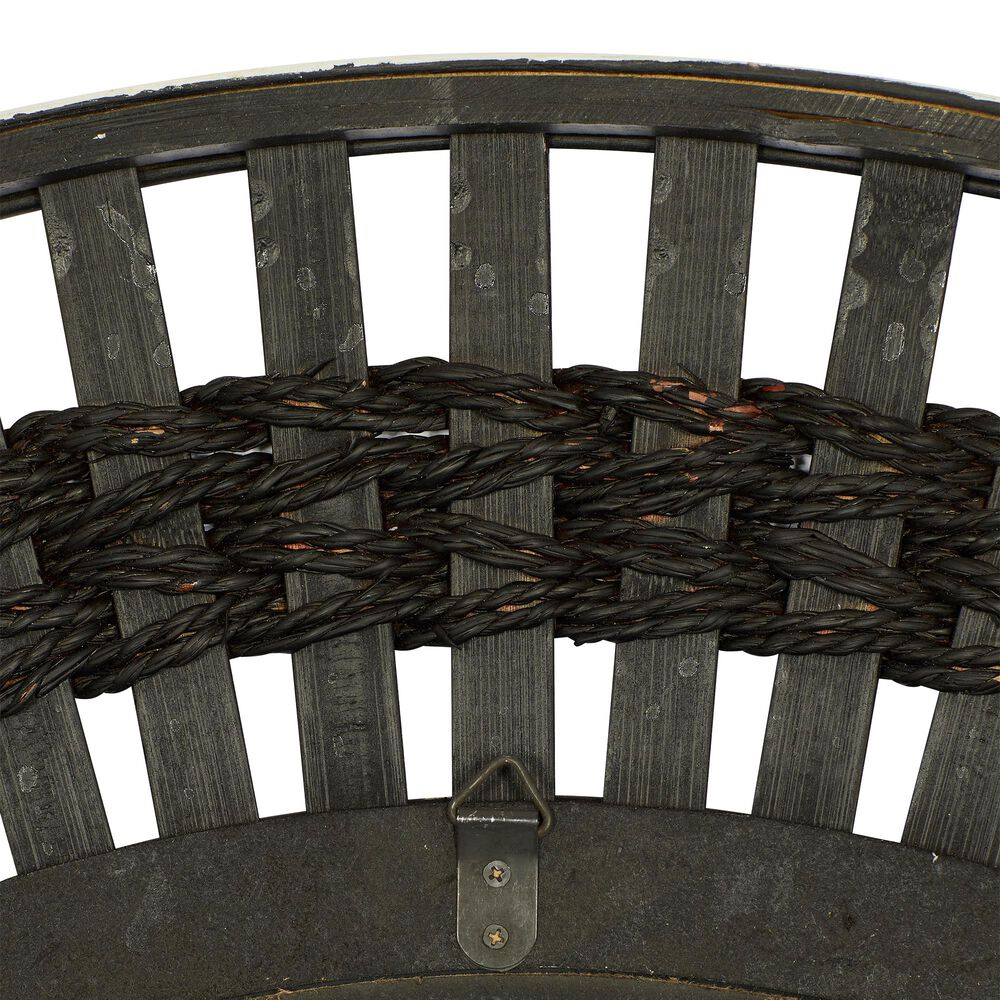 Maple and Jade 36&quot; Round Wall Mirror in Black, White and Red, , large