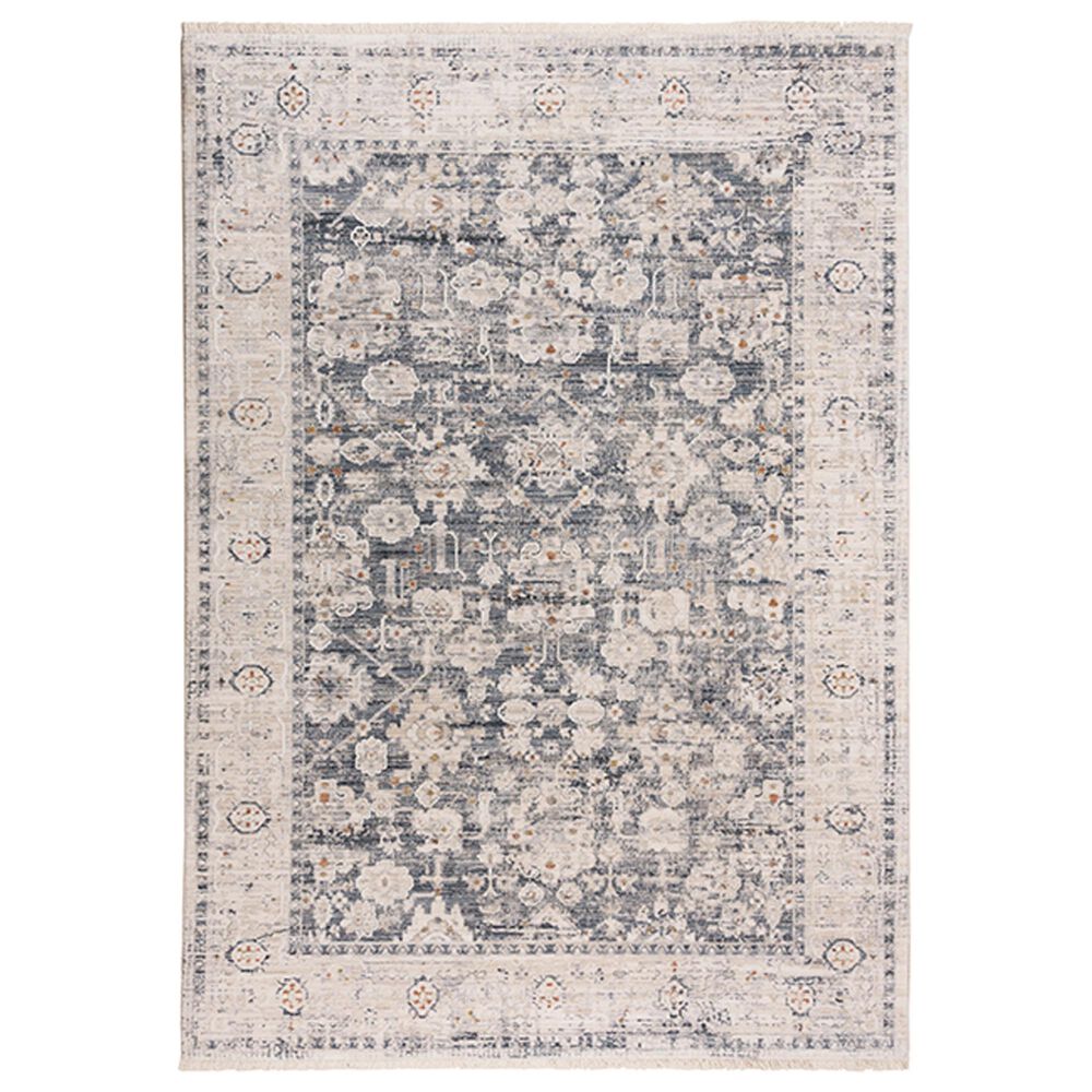 RIZZY Iconic 3"11" x 5"6" Blue and Neutral Area Rug, , large