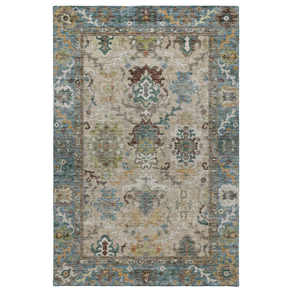 Dalyn Rug Company Silk Road Aqua, Ivory, Teal, Aloe, Brown, Taupe and Beige 8" x 10" Area Rug, , large