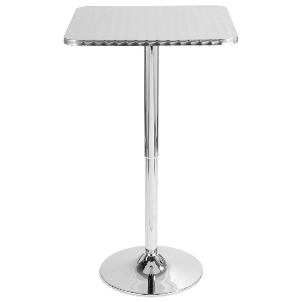 LumiSource Bistro-Ale 3-Piece Bar Set with Black Cushion in Silver and Chrome, , large