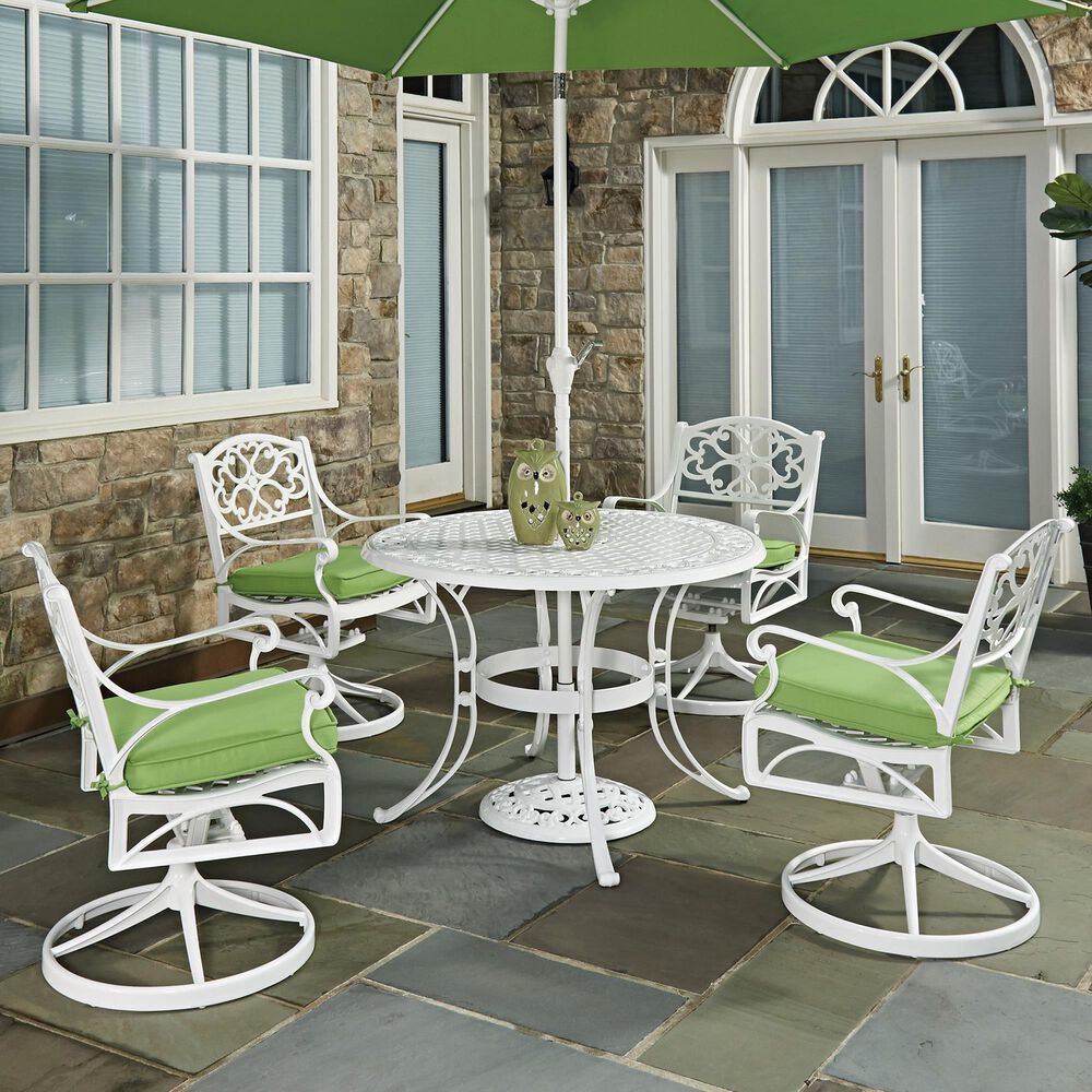Homestyles Sanibel 42" 5-Piece Dining Set in White, , large