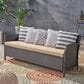 Hearth and Haven ST Lucia Outdoor Sofa with Tan Cushion in Brown, , large