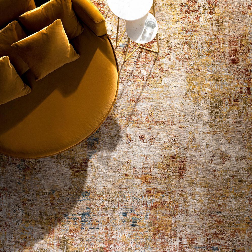 Surya Mona Lisa Abstract 10&#39; x 14&#39; Tan, Mustard, Olive, Sage, Brick Red, Dark Blue and Burgundy Area Rug, , large