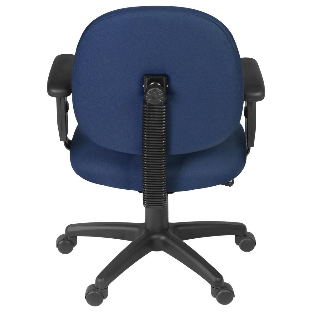 Regency Global Sourcing Comfort Series Swivel Computer Task Chair with Adjustable Arms in Navy Blue, , large
