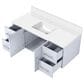 Lexora Home Geneva 48" Single Bathroom Vanity in Glossy White with 2 cm White Cultured Marble Top and Rectangular Sink, , large