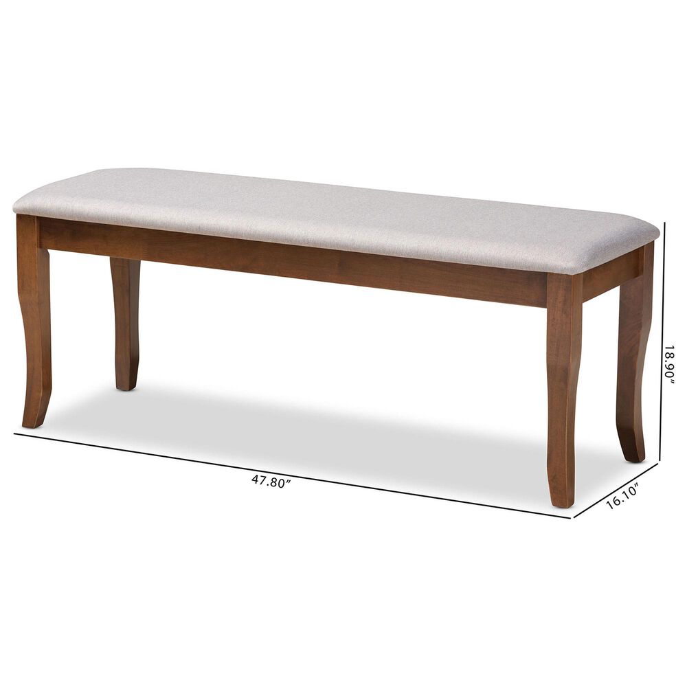 Baxton Studio Cornelie Dining Bench in Walnut Brown, , large