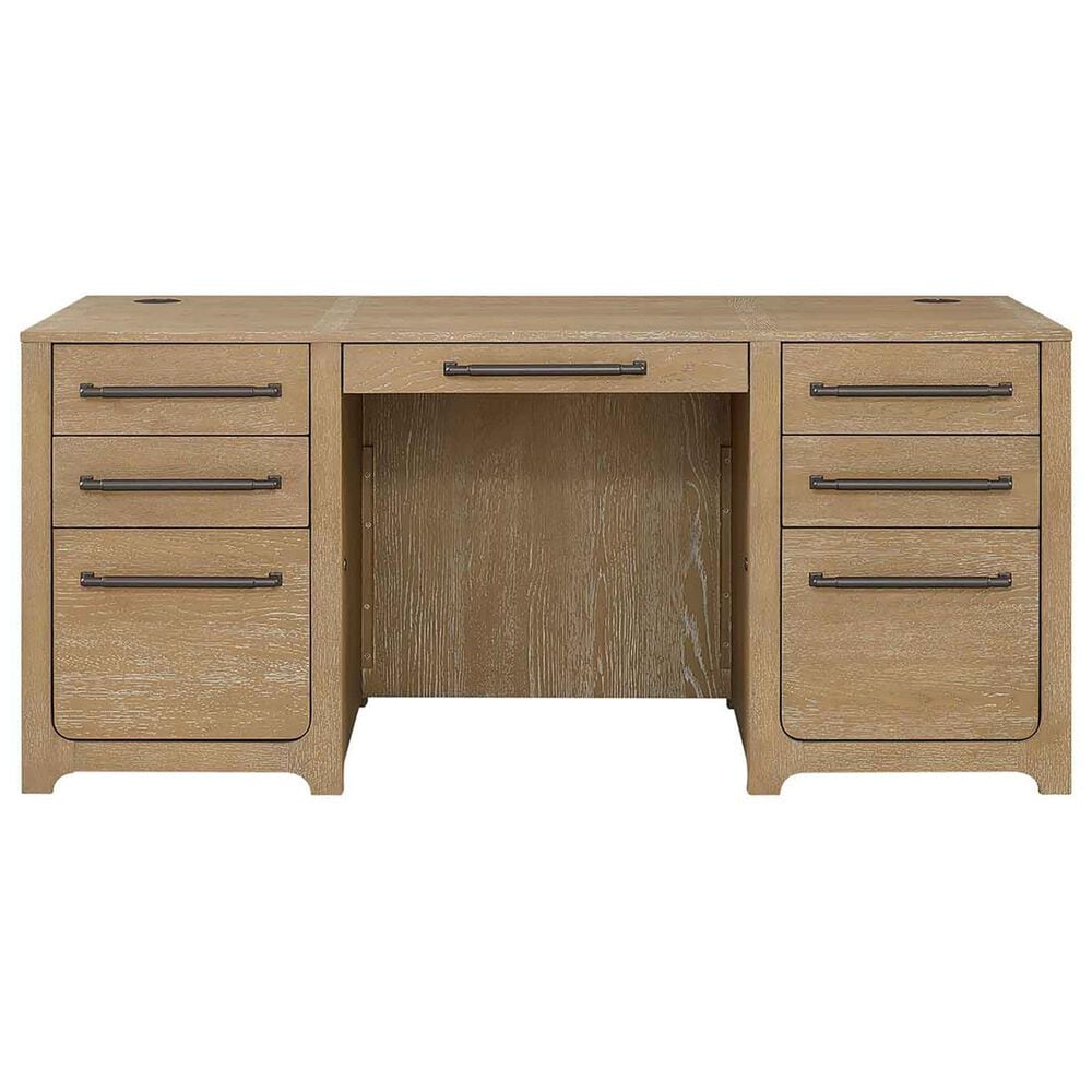 Wycliff Bay Canyon Drive Office Double Pedestal Desk in Natural Oak, , large