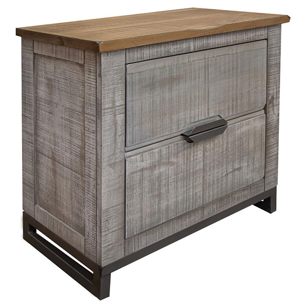 Fallridge Mita 2-Drawer Night Stand in Natural Gray and Brown, , large
