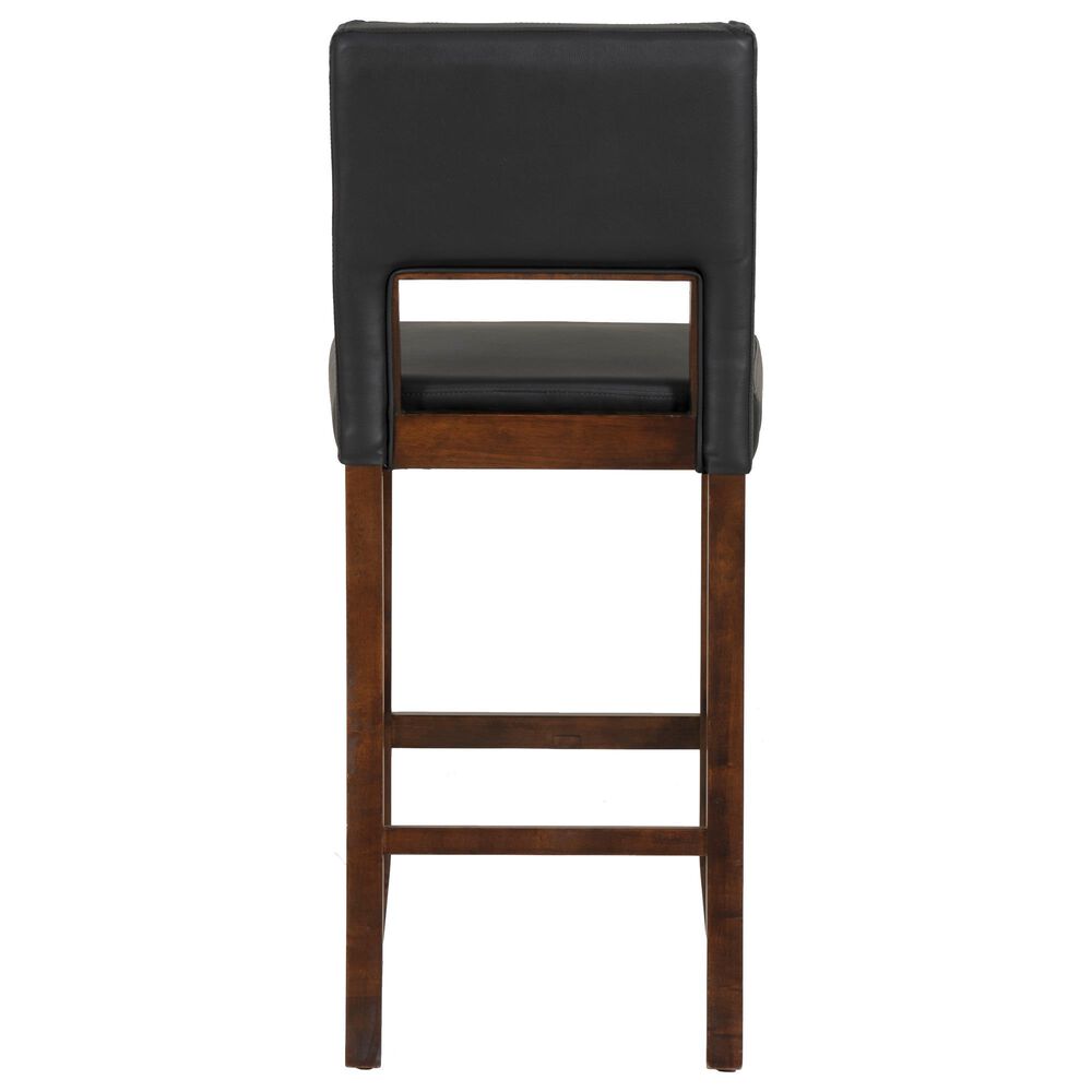 Linon Home Decor Vega Bar Stool with Black Cushion in Espresso, , large