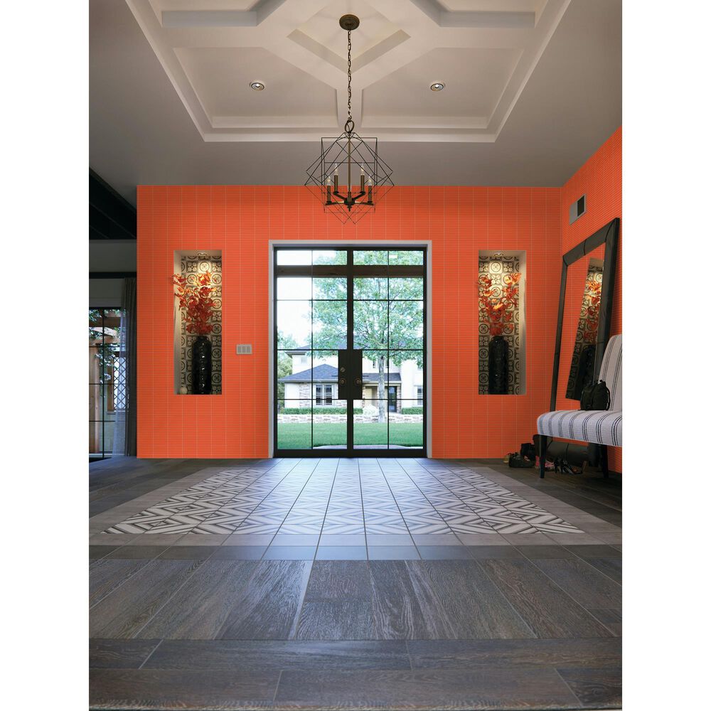 Dal-Tile Color Wheel Orange Burst 12&#39;&#39; X 10&#39;&#39; Ceramic Mosaic Sheet, , large