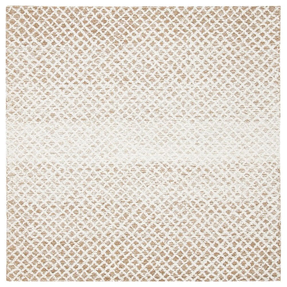 Safavieh Micro-Loop Geometric 5" Square Beige and Ivory Area Rug, , large