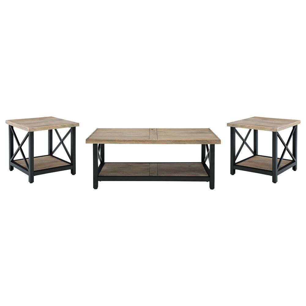 Ashley Bristenfort 3-Piece Occasional Table Set in Black and Light Brown, , large
