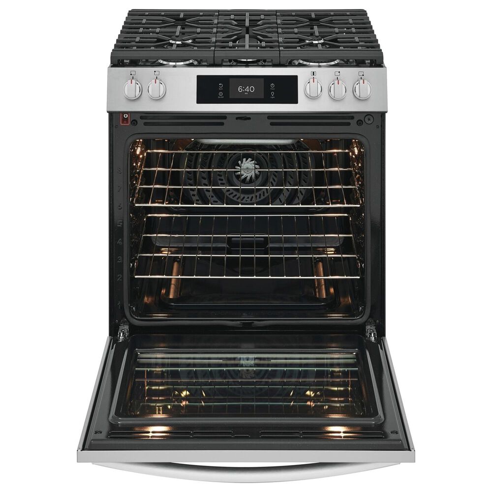Frigidaire Gallery 2-Piece Kitchen Package with 6 Cu. Ft. Stone-Baked Pizza Gas Range and 30" Over-The-Range Microwave in Stainless Steel, , large