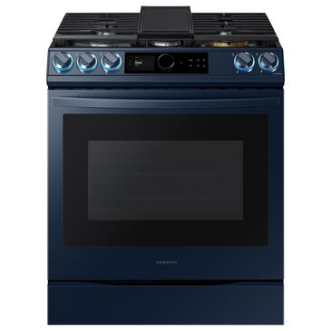 Samsung Bespoke Smart Slide-in Gas Range 6.0 cu. ft. w/ Smart Dial, Air Fry & Wi-Fi in Navy Steel, , large
