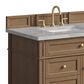 James Martin Brittany 36" Single Bathroom Vanity in Pecan with 3 cm Charcoal Soapstone Silestone Top and Rectangular Sink, , large