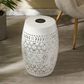 Hearth and Haven Outdoor Side Table with Built-In Solar Battery in White, , large