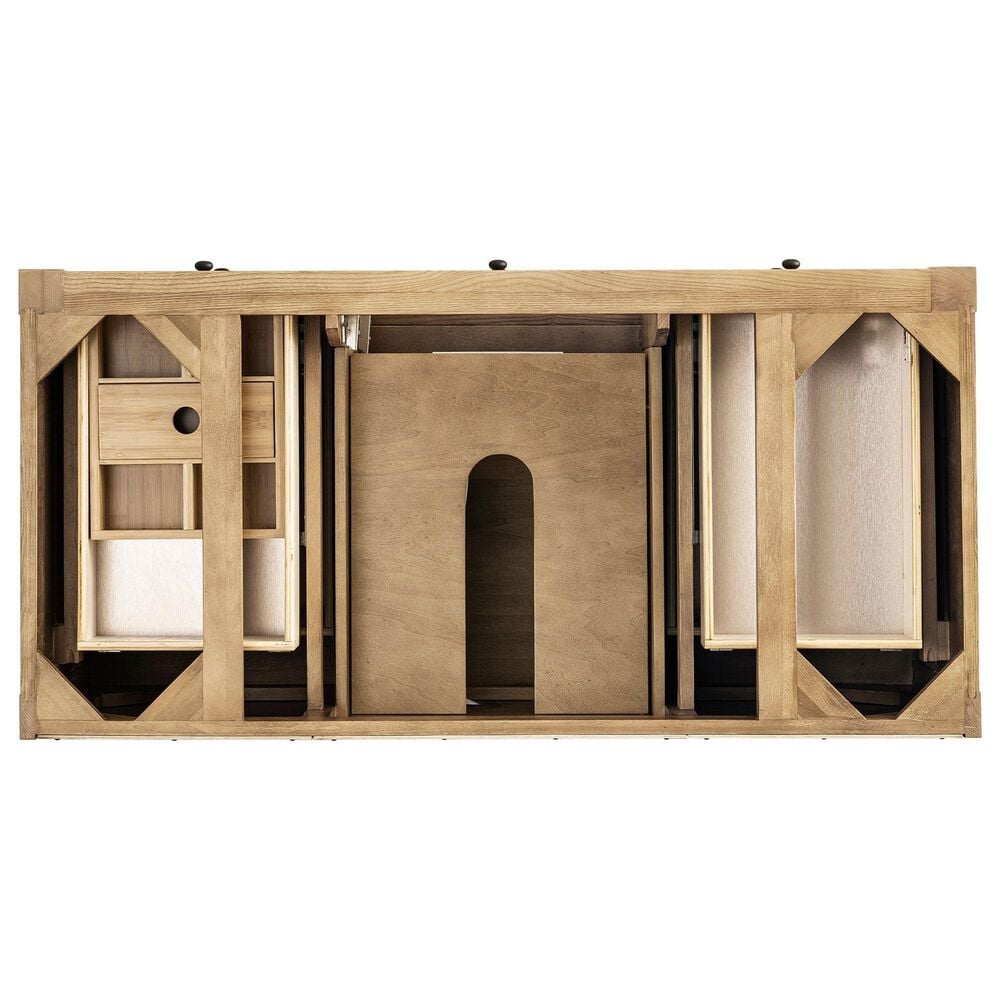James Martin Vanities Breckenridge 48&quot; Single Bathroom Vanity in Light Natural Oak with Single Hole 3 cm White Zeus Quartz Top and Rectangular Sink, , large
