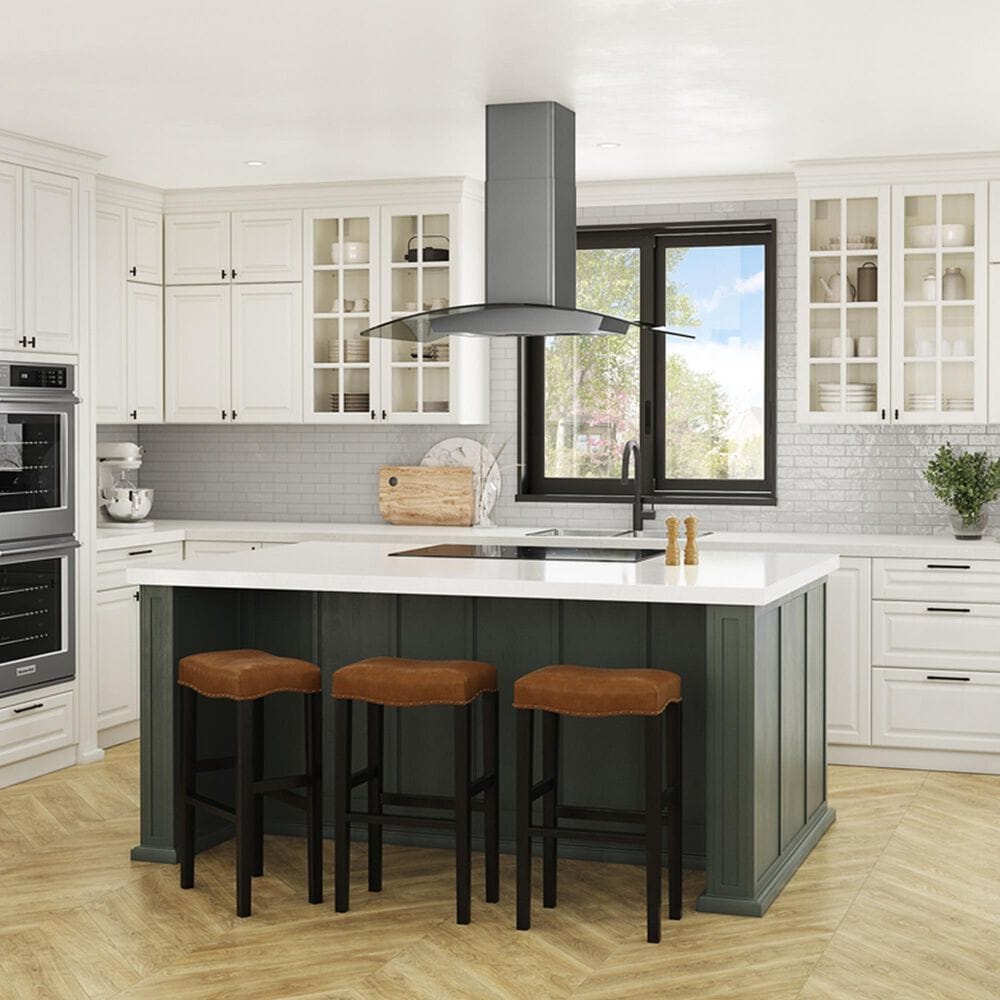 Zephyr Ravenna 36" Island Range Hood in Black Stainless Steel and Smoke Gray Glass, , large