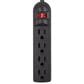 Helios 3-Piece 4 Outlet Surge Protector and 50" 16-Gauge Speaker Wire with Black Series 6" Subwoofer Cable in Black, , large