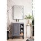 James Martin Vanities Alicante 24" Single Bathroom Vanity in Grey Smoke and Matte Black with 5 cm White Glossy Resin Top and Rectangular Sink, , large