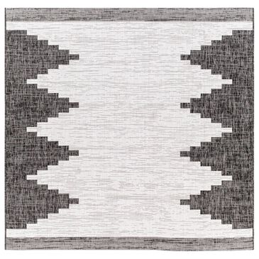 Surya Eagean EAG-2356 Black, Off-White and Charcoal 6"7" Square Indoor/Outdoor Area Rug, , large
