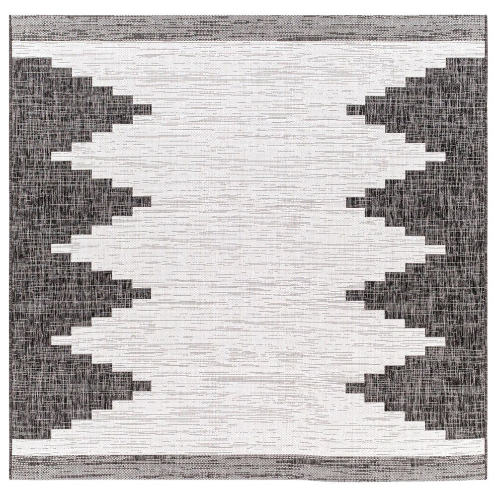 Surya Eagean EAG-2356 Black, Off-White and Charcoal 6"7" Square Indoor/Outdoor Area Rug, , large