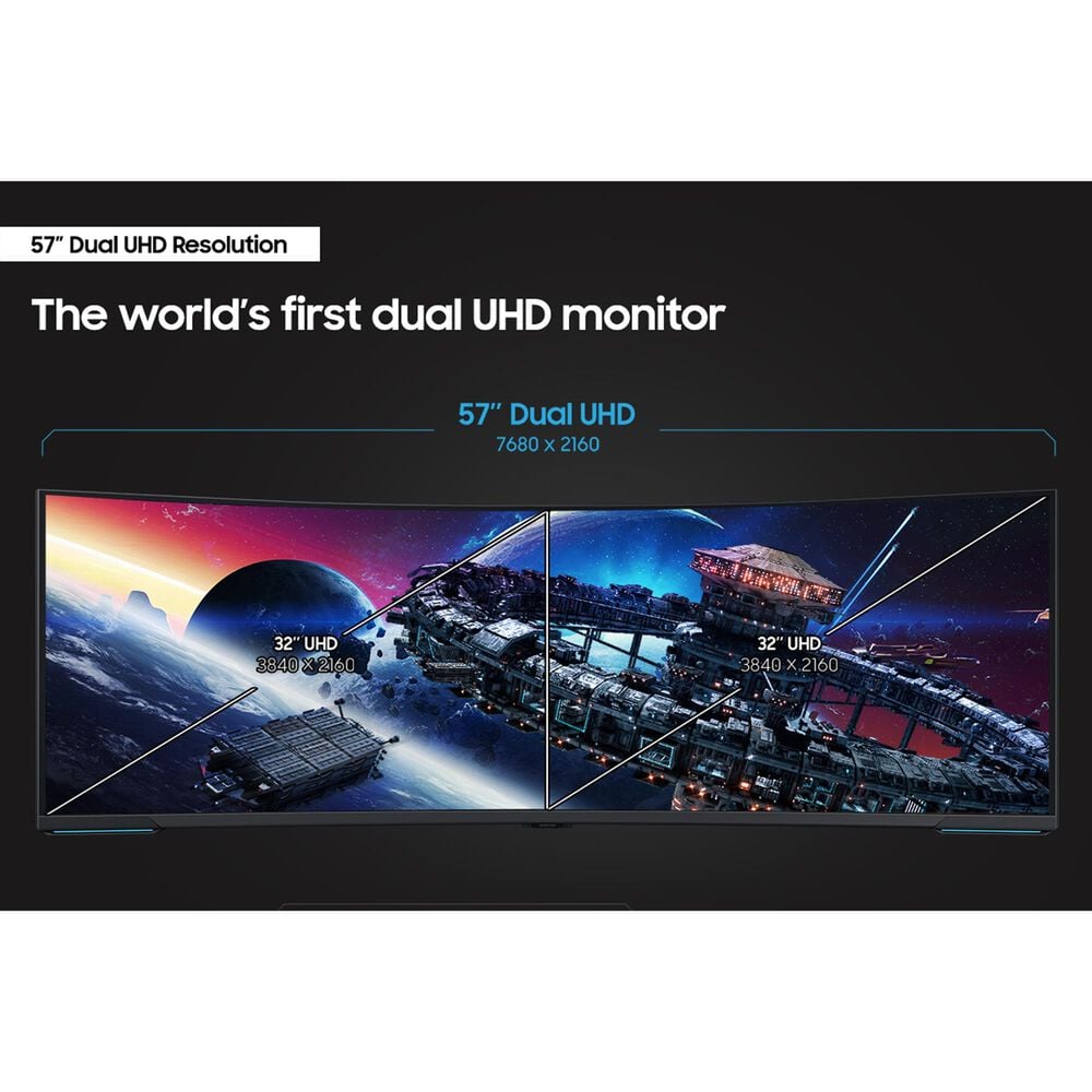 Samsung Odyssey 57" Neo G9 Dual 4K Curved Ultrawide Gaming Monitor in Black, , large