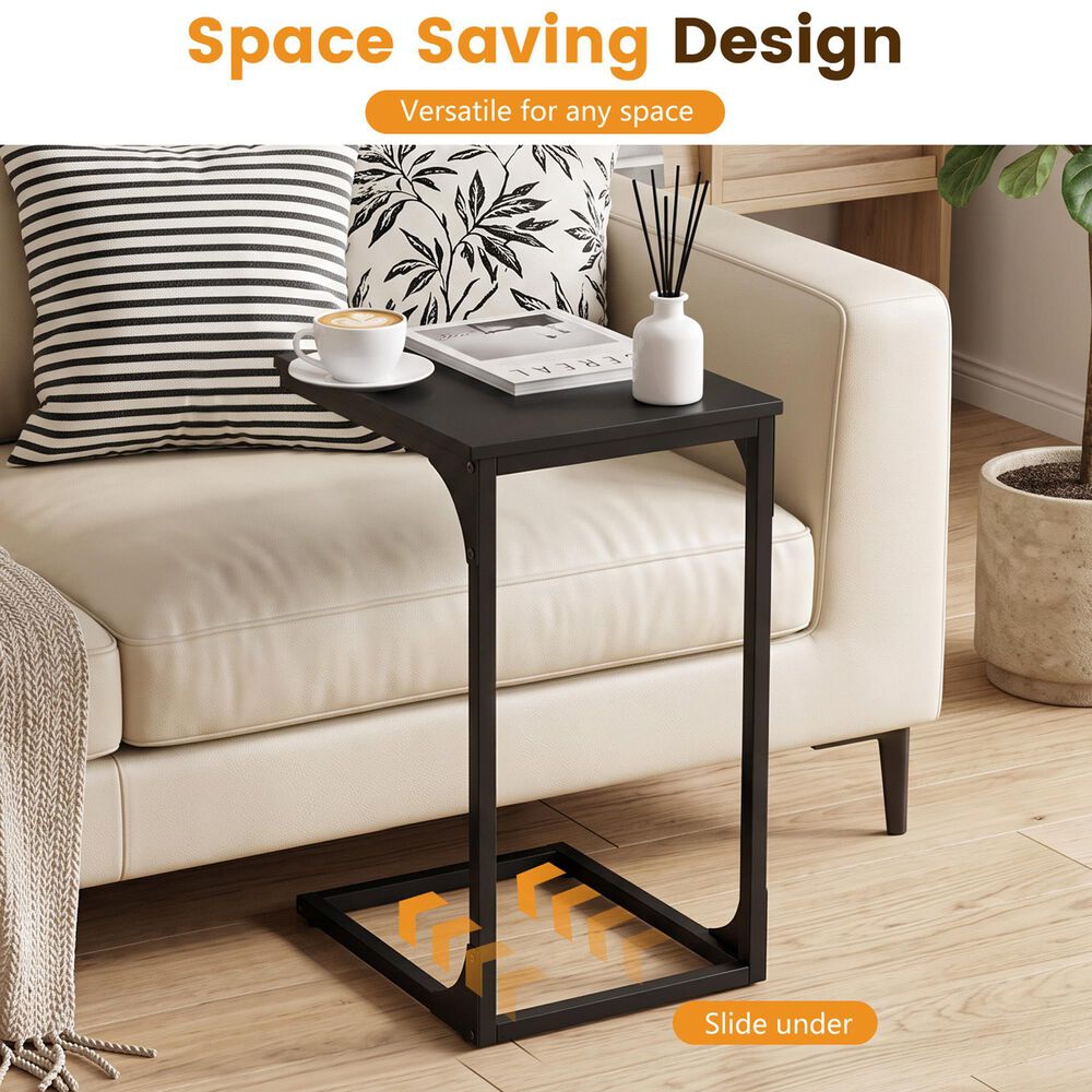 FDW C-Shape Side Table in Black, , large