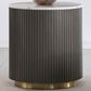 Pacific Landing Jason End Table in White, Charcoal and Brushed Gold, , large