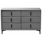 Baxton Studio Etienne 6-Drawer Dresser with Slate Grey Upholstered in Black, , large