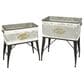 The Gerson Company Assorted Planter with Stand in Grey and Antiqued White (Set of 2), , large