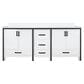 Lexora Home Ziva 72" Double Bathroom Vanity in White with 2 cm White Cultured Marble Top and Rectangular Sinks, , large