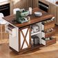 HOMLUX 56" Kitchen Island with Drop Leaf in White, , large