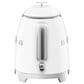 Smeg 3-Cup Stainless Steel Retro Style Mini Electric Kettle in White, , large