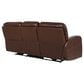 Italiano Furniture Leather Power Recliner Sofa with Power Headrest in Brown, , large