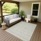 Dalyn Rug Company Soft Essentials Striped Celery 8" x 10" Indoor/Outdoor Area Rug, , large