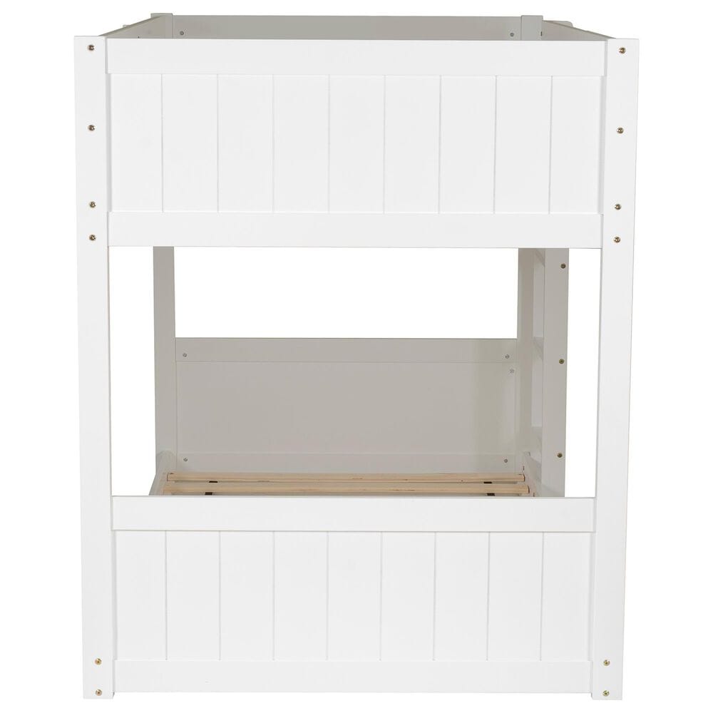 Linden Boulevard Dalton Low Profile Twin Bunk Bed in White, , large
