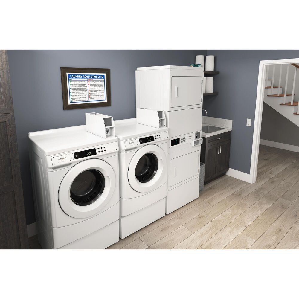 Whirlpool 3.1 Cu. Ft. Front Load Washer with Factory-Installed Coin Drop in White, , large