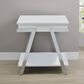 Steve Silver Furniture Zena End Table in White and Chrome, , large