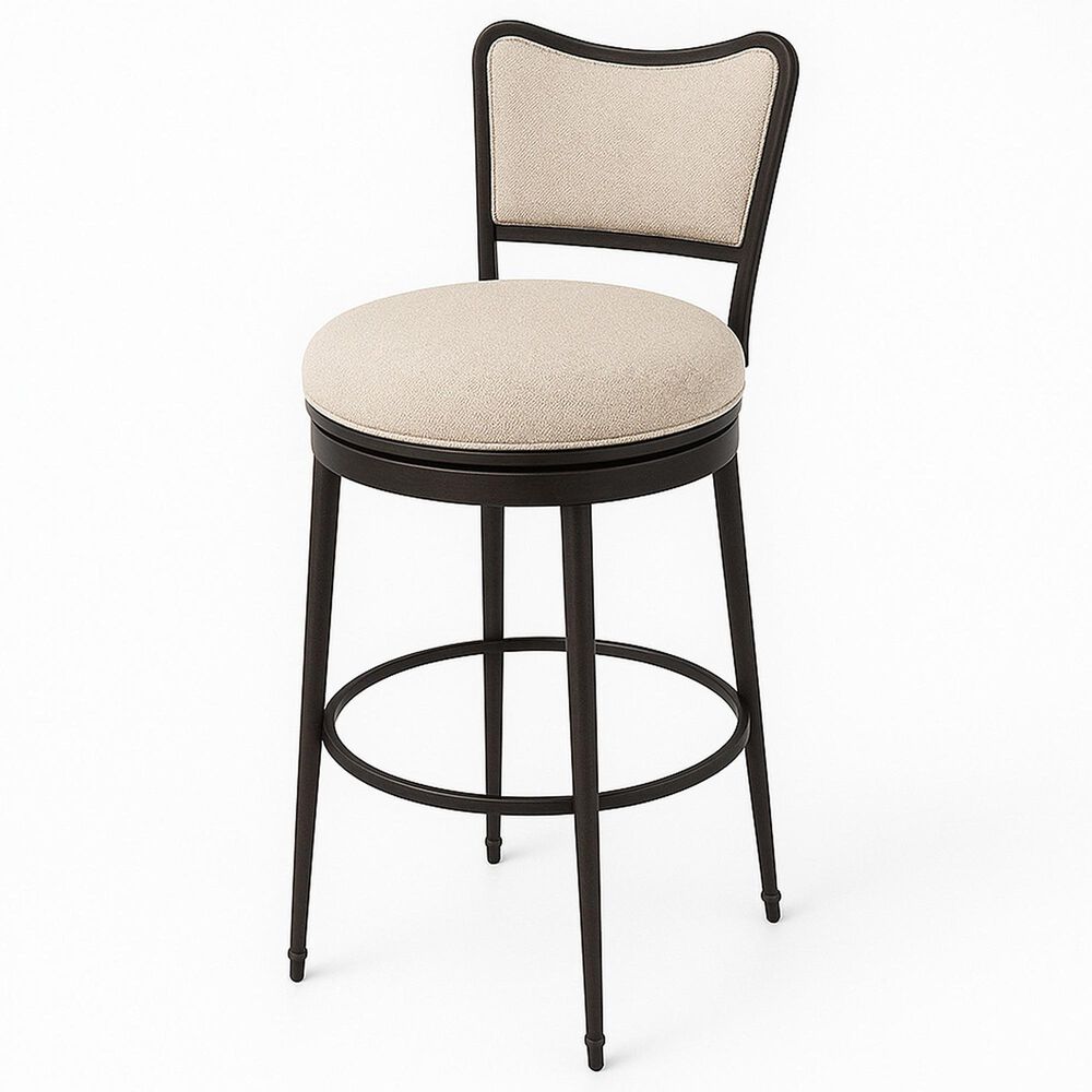 Armen Living Baxter Swivel Counter Stool in Black, , large