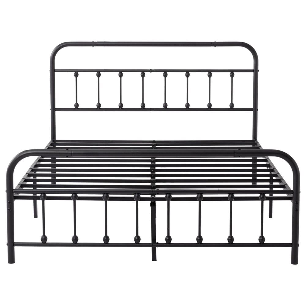 HOMLUX Full Metal Bed Frame in Black, , large