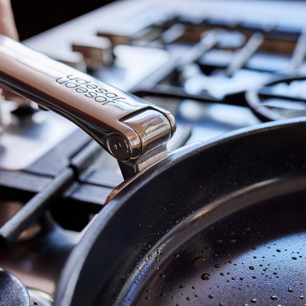 Joseph Joseph Space Steel 9.5&quot; Non-Stick Frying Pan with Folding Handle in Stainless Steel, , large