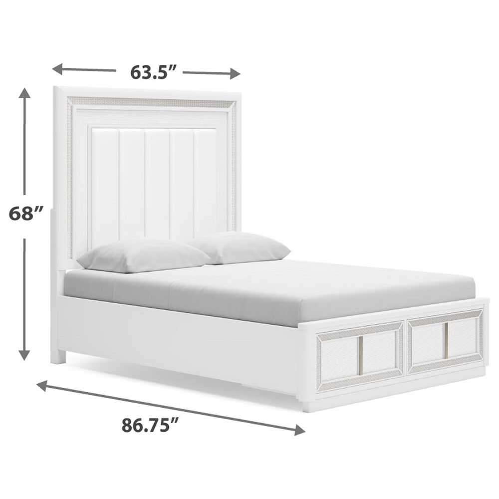 Millenium Chalanna Queen Upholstered Storage Bed in White, , large