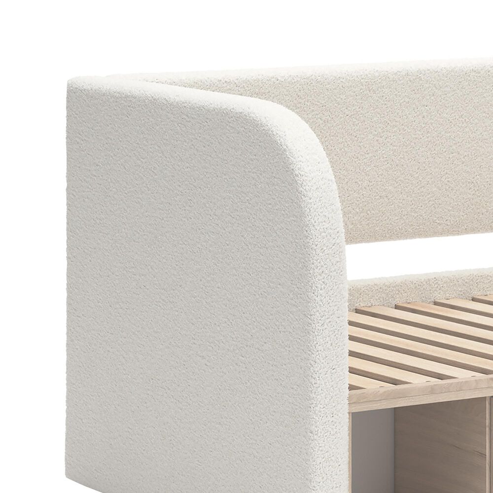 Ashley Arloster Twin Upholstered Day Bed with Storage in White, , large