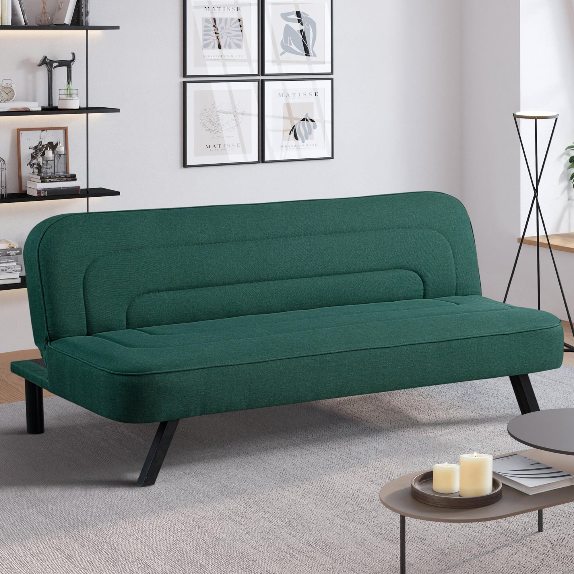 Serta Frankie Convertible Sofa in Forest Green