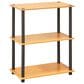 HOMLUX 3-Tier Compact Open Storage Bookshelf in Light Cherry and Black, , large